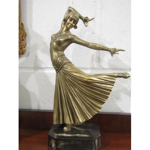 1026 - Two resin Art Deco style figures, tallest 36cm