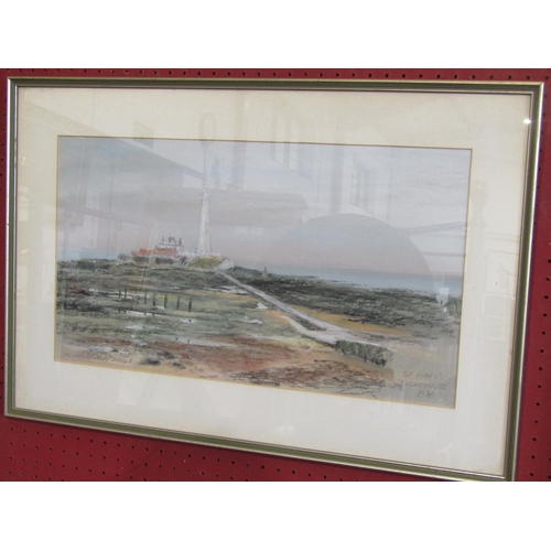 1077 - C.HAGEMANN DODDS: A pastel titled 'St. Mary's Lighthouse', signed and dated 1988 lower right, framed... 