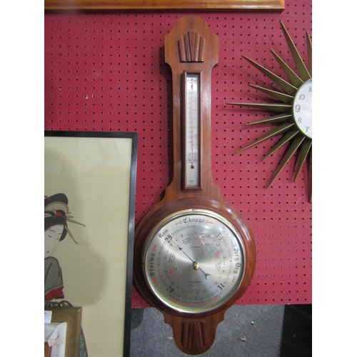 1085 - An Acctim sunray wall clock together with a wall barometer (2)