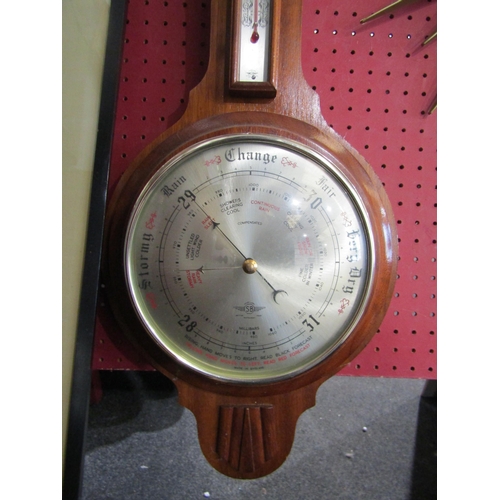 1085 - An Acctim sunray wall clock together with a wall barometer (2)