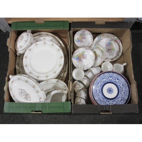 1443 - A quantity of mixed dinner and tea ware to include Goode & Co. blue, white and gilt plates, New Chel... 