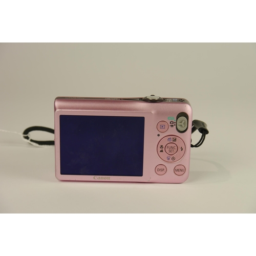 6069 - A Canon IXUS 105 12.1 Mega Pixel Digital Camera in Pink w/charger and manual 
**Untested**