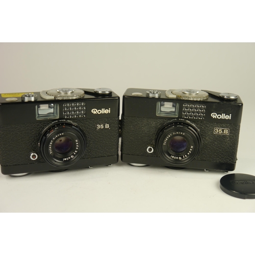 6095 - A pair of Rollei 35B ultra compact 35mm film camera w/ 40mm f/3.5 Triotar Lens