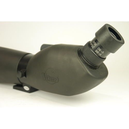 6064 - A pair Viking AV-80ED body angled spotting scope w/ Viking case & opticron