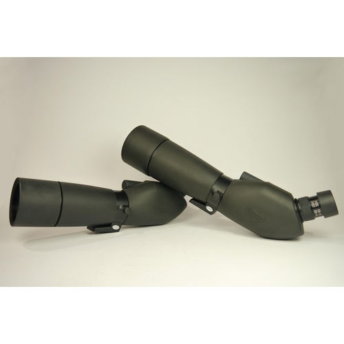 6064 - A pair Viking AV-80ED body angled spotting scope w/ Viking case & opticron