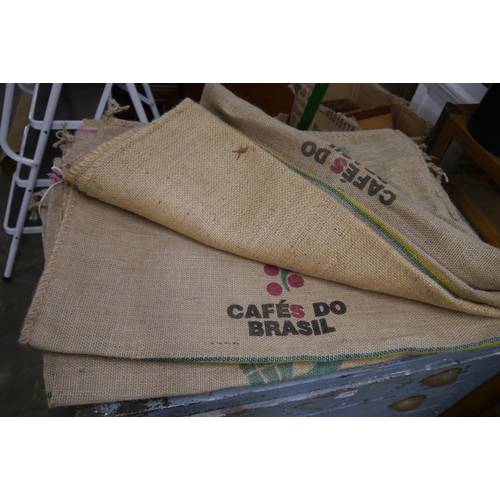 2053 - Ten hessian coffee sacks