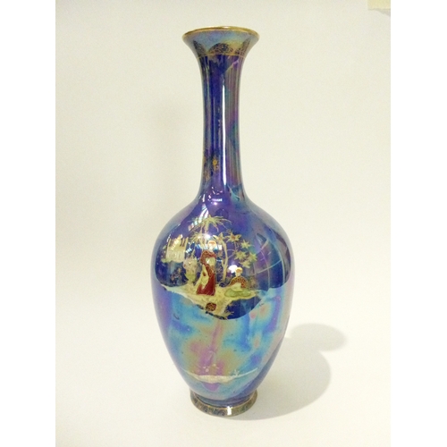 4341 - A Carlton Ware bottle vase in Persian pattern on Royal Blue ground, No.3925, with poppies and cornfl... 