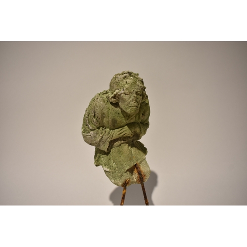 4206 - A weathered plaster peasant figure, 25.5cm