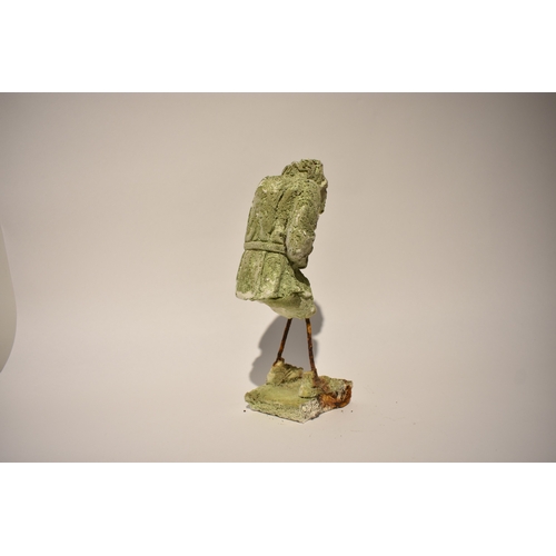 4206 - A weathered plaster peasant figure, 25.5cm