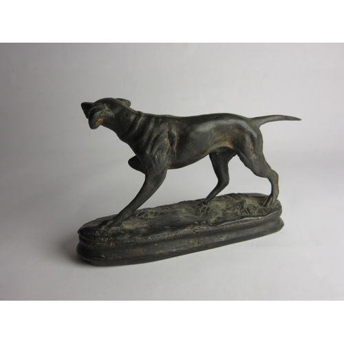 4418 - A bronze figure of a pointer marked 