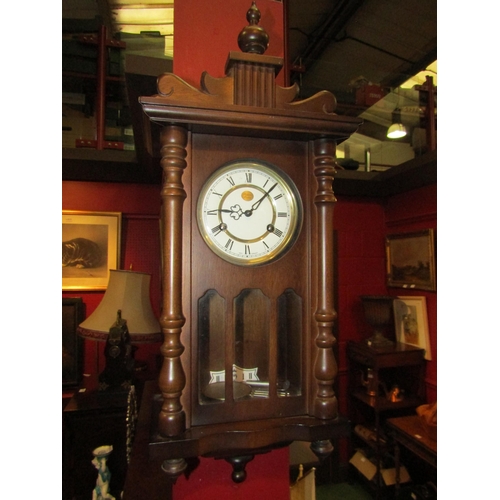 4080 - A Rapport London wall clock, a/f, with key and pendulum