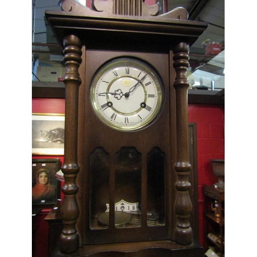 4080 - A Rapport London wall clock, a/f, with key and pendulum