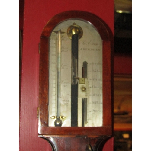 4128 - A stick barometer by John Ewen of Aberdeen, 92cm long, a/f