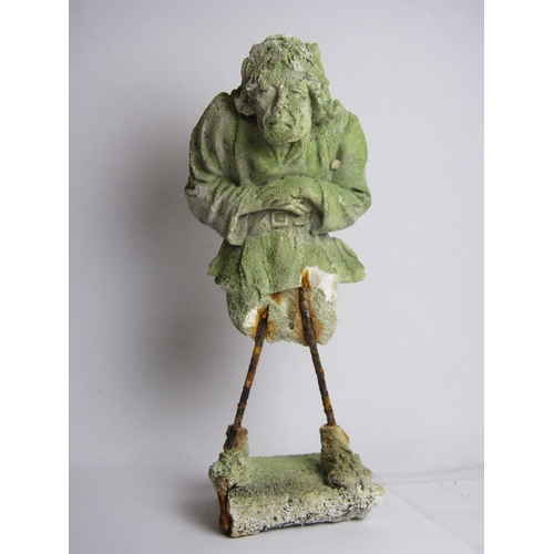 4206 - A weathered plaster peasant figure, 25.5cm