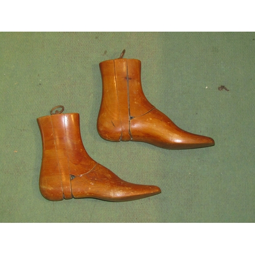 4272 - A pair of vintage beech boot stocks, marked 