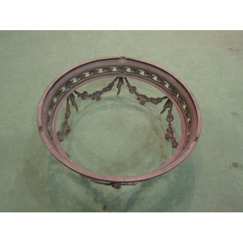 4309 - An antique bronze fitting for pendant light in the form of a crown with folite casting, diameter 38c... 