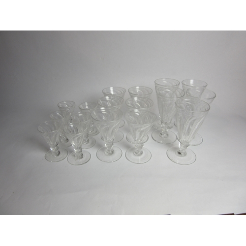 4481 - A suite of Georgian wrythen form glasses of three varying sizes (17)