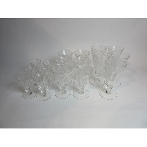 4481 - A suite of Georgian wrythen form glasses of three varying sizes (17)