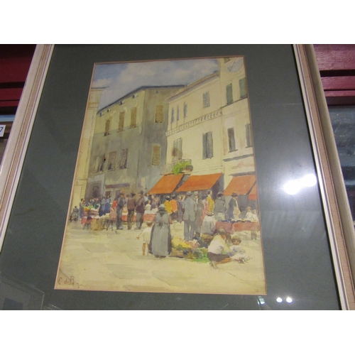 4499 - CORALIE DE BURGH: Four circa 1920's watercolours depicting Alassio and Indian scenes.  All signed, f... 