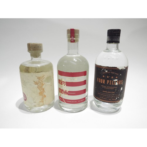 7114 - 5 bottles of Gin, Kongsgaard Raw Gin, Stranger and Sons Gin, 2 x 70cl, Kalevala Small Batch (label p... 