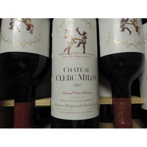 7147 - 1993 Chateau Clerc Milon Grand Cru Classe, Pauillac, Baronne Philippine de Rothschild x 12 in pine c... 