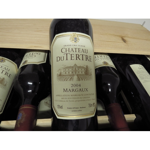 7156 - 2004 Chateau du Tertre, Grand Cru Classe, Margaux, France x 12 bottles, in pine crate