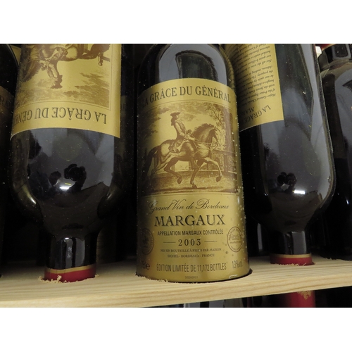 7154 - 2003 Chateau Palmer La Grace du General, Margaux, France x 12 bottles, in pine crate