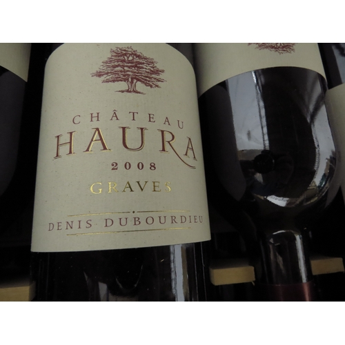 7155 - 2008 Denis Dubourdieu Chateau Haura, Graves, France x 12 bottles, in pine crate