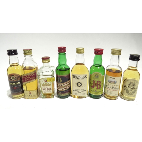 7085 - Miniatures; A quantity of Whisky miniatures including Johnnie Walker Black Label, Blair Athol 8 Year... 