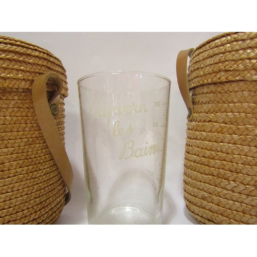 4357 - Three vintage spa water glasses, two marked 