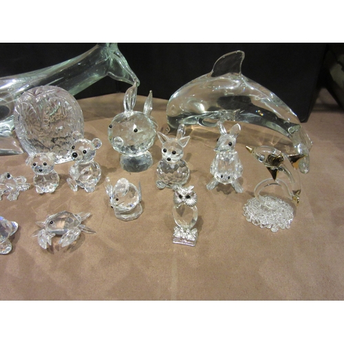 4546 - A quantity of glass animals including Swarovski crystal