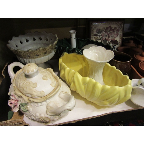 4548 - Mixed ceramics including two Sylvac vases, a Capodimonte pierced pedestal basket and serving dish, B... 