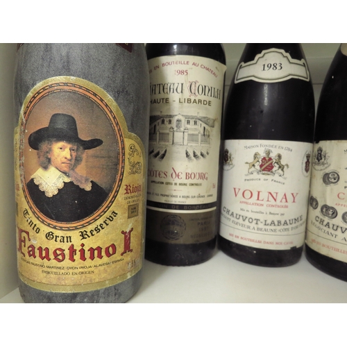 7142 - 5 various bottles of wine, 1985 Chateau Conilh Cotes de bourg, 1964 Chambertin Chauvot-Labaume, 1983... 