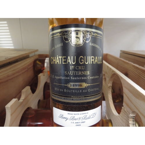 7149 - 1996 Chateau Guiraud 1er Cru Sauternes x 8 in pine crate