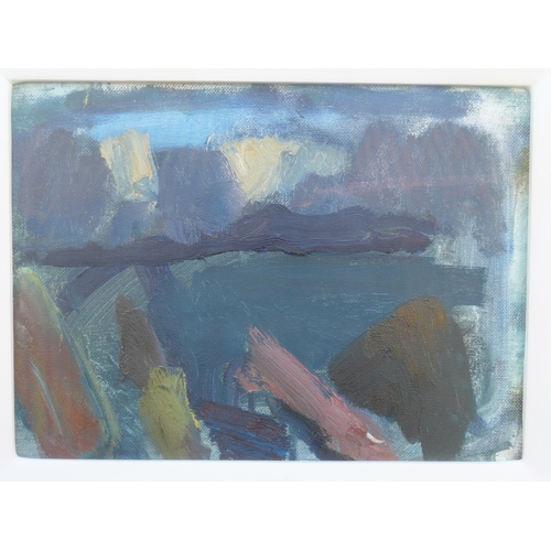9421 - ANNABEL GAULT (b.1952) A framed and glazed oil on canvas titled 'Dusk, Ballinskelligs, Co. Kerry'. 2... 