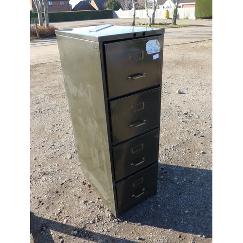 3555 - A four drawer metal filing cabinet