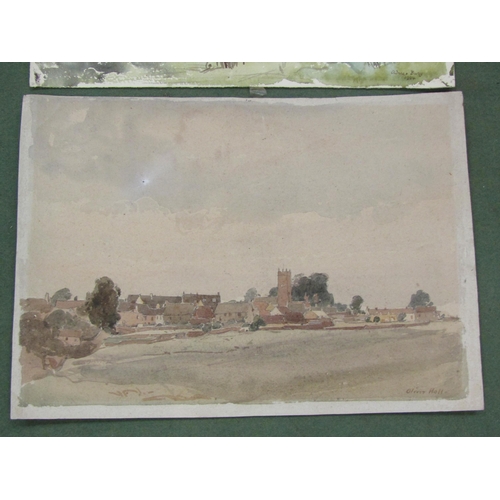 4072 - Two unframed original watercolour landscape paintings, one by Adrian Bury signed and dated 1935 and ... 