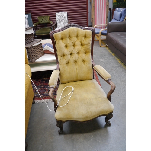 2562 - A Victorian button back nursing chair