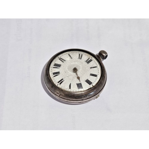 1364 - A c.1820 silver pair cased pocket watch, fusee movement by James Dawes, Attleborough with pierced ba... 