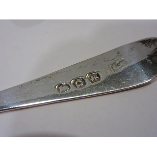 1317 - A set of six silver Georgian teaspoons, makers mark rubbed. London 1811, 94.7g