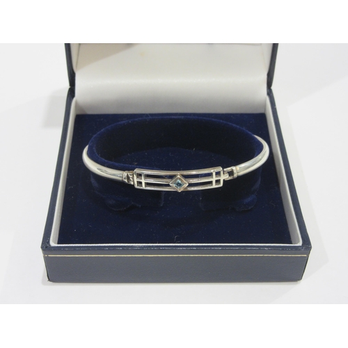 1318 - A Rennie Mackintosh design silver bangle, boxed