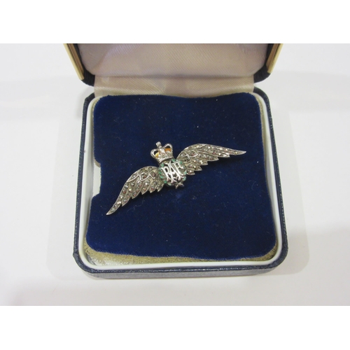 1324 - A silver and marcasite RAF brooch