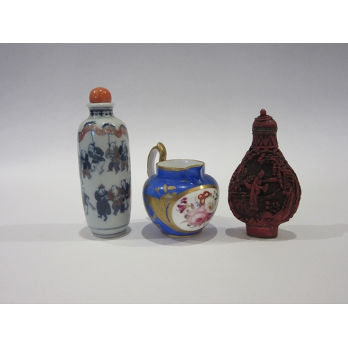 1325 - Two Chinese snuff bottles and a 19th Century miniature porcelain jug (3)