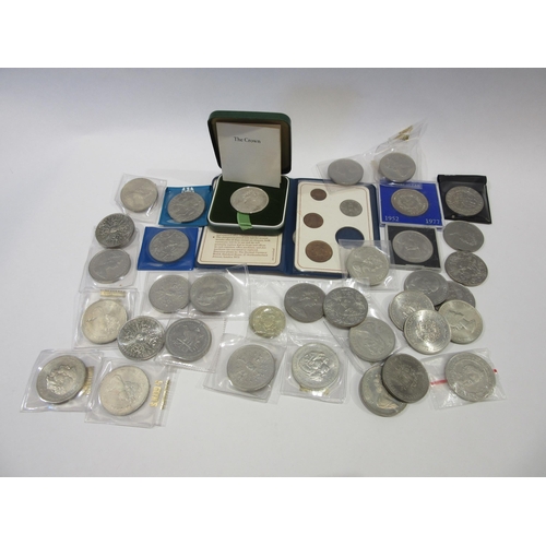1334 - A collection of coinage including coronation, crowns etc.