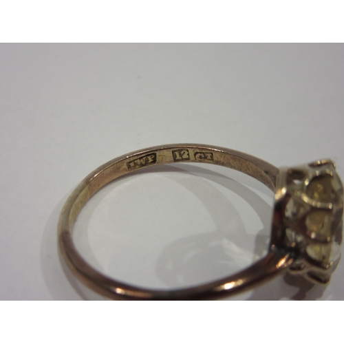 1350 - A 9ct gold ring inset with citrine