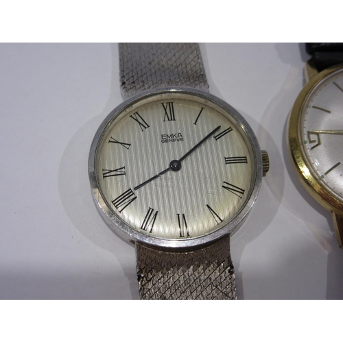 1361 - An Emka Geneve wristwatch, back and buckle stamped 925, and a Helbros wristwatch with Deco style fac... 