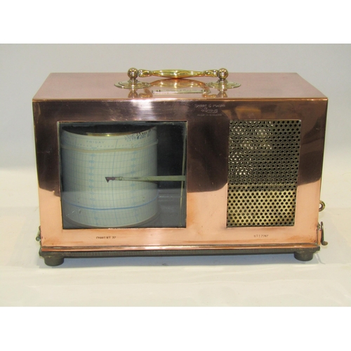 1311 - A Short & Mason, London, copper and brass thermograph/ barograph