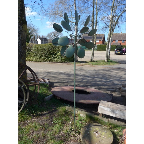 9059 - A spike-in verdegris finish metal bi-wind vane