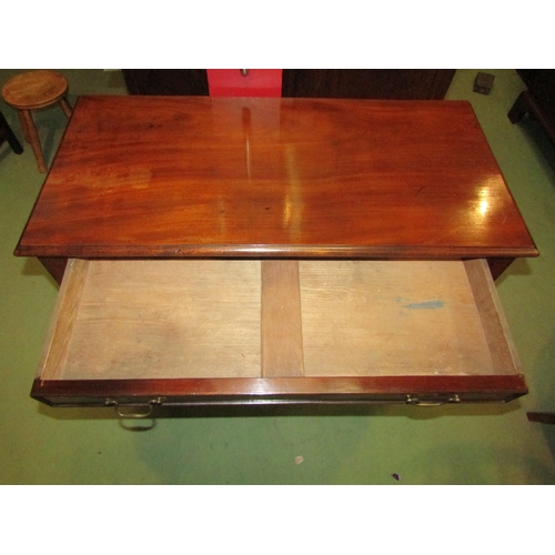 4045 - An early Victorian circa 1840 flame mahogany side table, the single frieze drawer over turned and ta... 