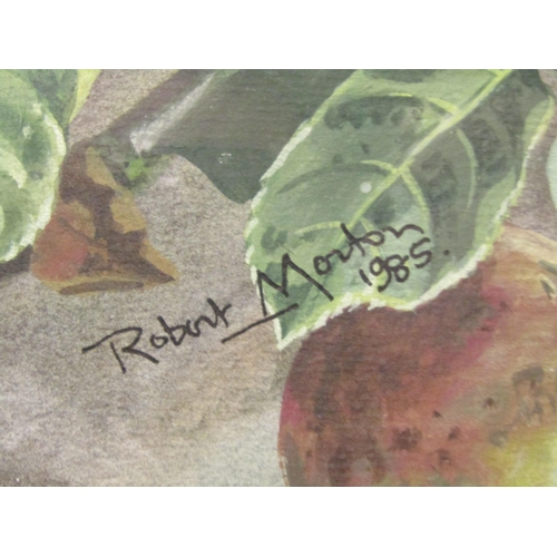 4058 - ROBERT MORTON: A watercolour of a green Woodpecker, signed and dated 1985 lower right, framed and gl... 